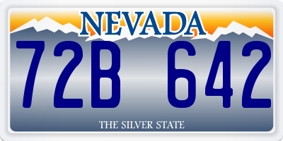 NV license plate 72B642