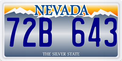 NV license plate 72B643