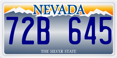 NV license plate 72B645