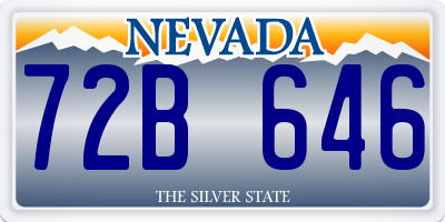 NV license plate 72B646