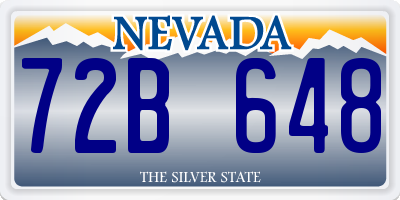NV license plate 72B648