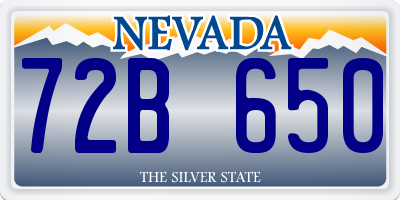 NV license plate 72B650