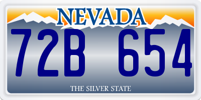 NV license plate 72B654