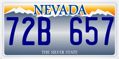 NV license plate 72B657