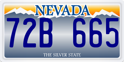 NV license plate 72B665