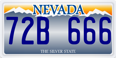 NV license plate 72B666