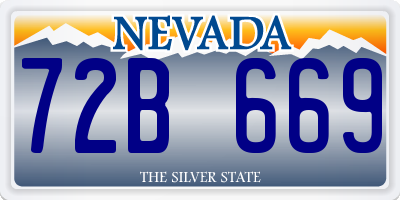 NV license plate 72B669