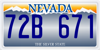 NV license plate 72B671