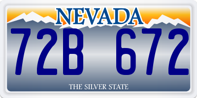 NV license plate 72B672