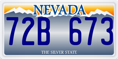 NV license plate 72B673