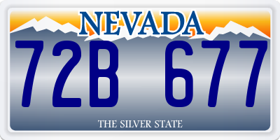 NV license plate 72B677