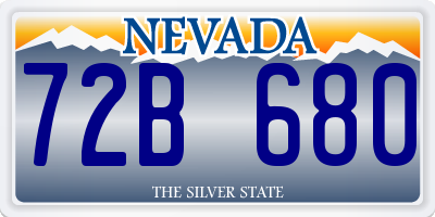 NV license plate 72B680