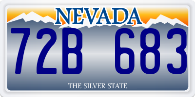 NV license plate 72B683