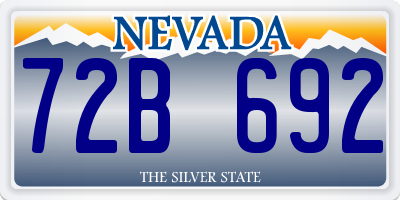 NV license plate 72B692