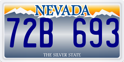 NV license plate 72B693