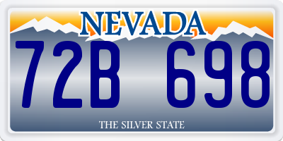 NV license plate 72B698