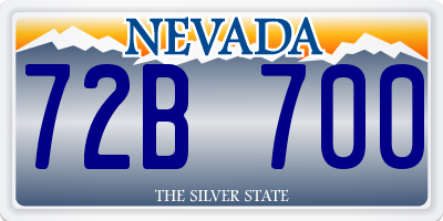 NV license plate 72B700