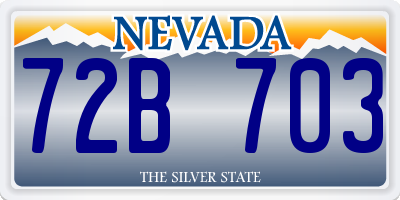 NV license plate 72B703