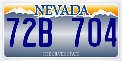 NV license plate 72B704