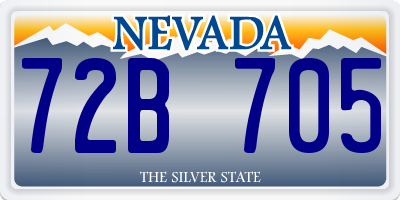 NV license plate 72B705