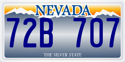 NV license plate 72B707