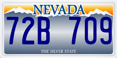 NV license plate 72B709