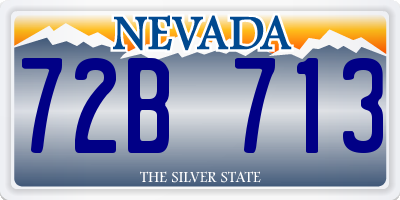 NV license plate 72B713