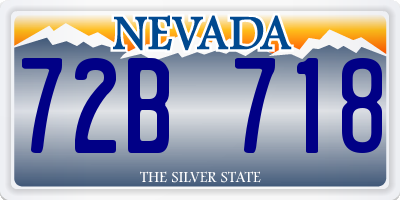 NV license plate 72B718