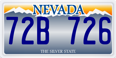 NV license plate 72B726