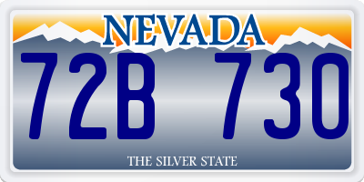 NV license plate 72B730