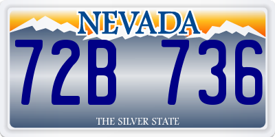 NV license plate 72B736