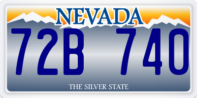 NV license plate 72B740