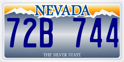 NV license plate 72B744