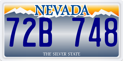 NV license plate 72B748