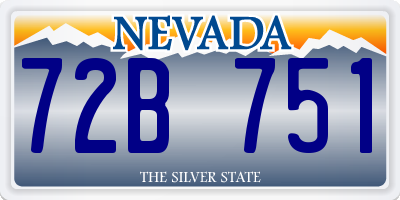 NV license plate 72B751