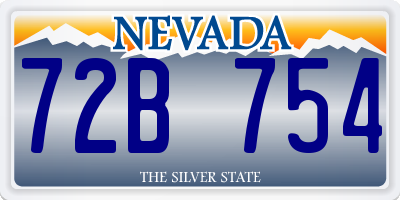 NV license plate 72B754