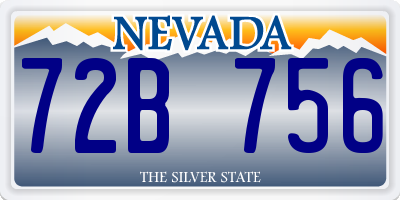 NV license plate 72B756