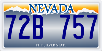 NV license plate 72B757