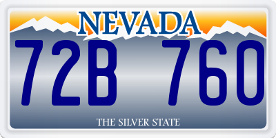 NV license plate 72B760