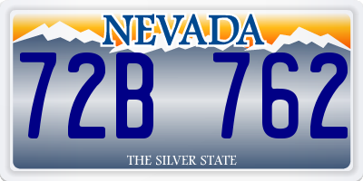 NV license plate 72B762