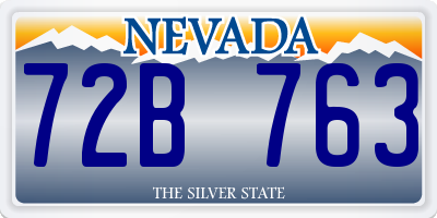 NV license plate 72B763