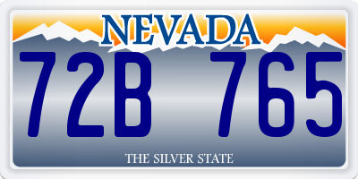 NV license plate 72B765
