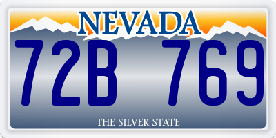 NV license plate 72B769