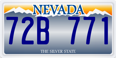 NV license plate 72B771