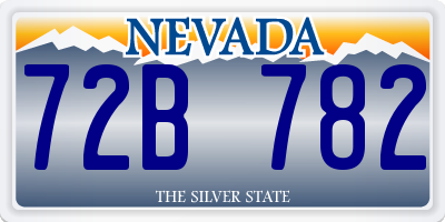 NV license plate 72B782