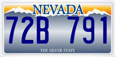 NV license plate 72B791