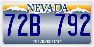 NV license plate 72B792
