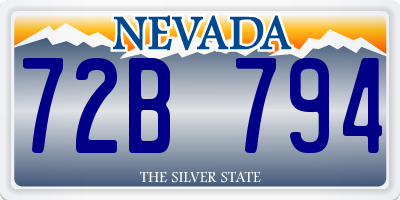 NV license plate 72B794