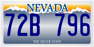 NV license plate 72B796