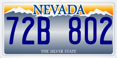 NV license plate 72B802